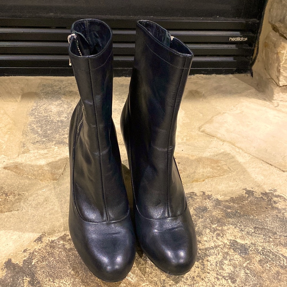 Coach black leather booties size 8